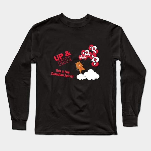 Canadian Up and Eh - Canadian Spirit - beaver and balloons Long Sleeve T-Shirt by Mission Bear